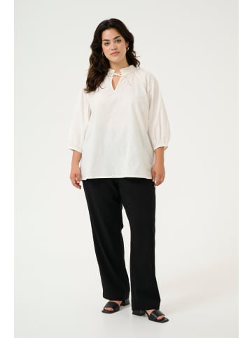 KAFFE curve Langarm-Bluse KClulla in Chalk Flower Embroidery