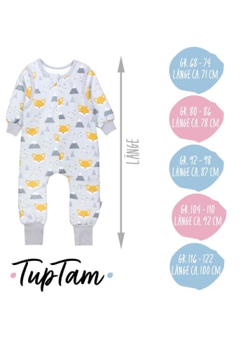 TupTam Baby Schlafsack mit Beinen und Ärmel ganzjährig in grau/gelb