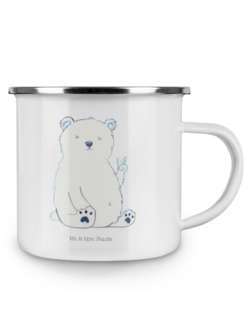 Mr. & Mrs. Panda blechbecher Eisbär Faul ohne Spruch in Weiß