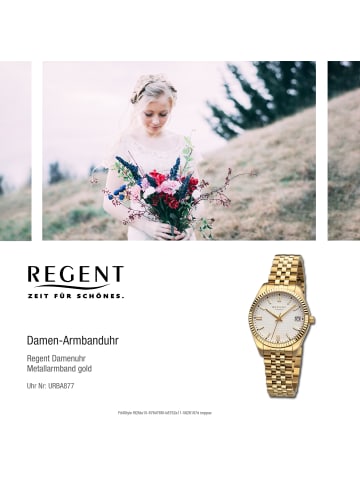 Regent Armbanduhr-Analog gold mittel (ca. 34mm) Regent Metallarmband