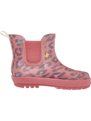 Playshoes Regenstiefel Halbschaft Leo-Print in rosa