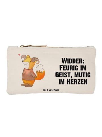 Mr. & Mrs. Panda Kulturtasche Widder Astologie mit Spruch in Weiß