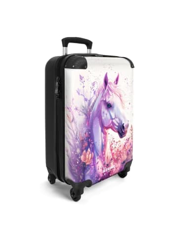 NoBoringSuitCases Suitcase, Handgepäck, Koffer, Reisekoffer Pferd rosa weiß
