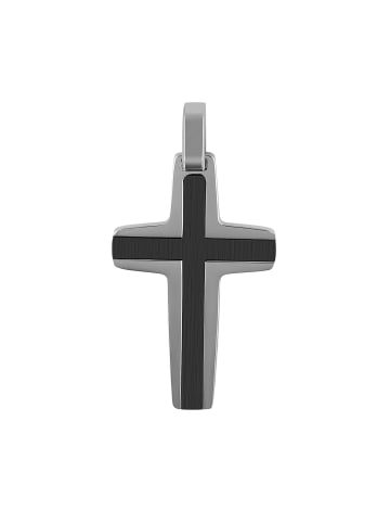 Adeliás Damen Anhänger Kreuz aus Edelstahl in silber