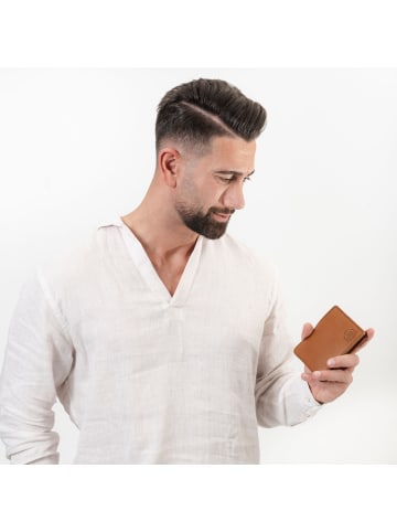 Farmhood Memphis Geldbörse RFID Schutz Leder 12.5 cm in camel