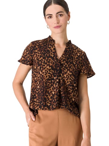 Zero  Bluse mit Leoprint in CamelBlack