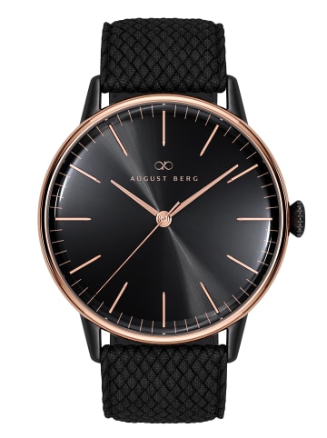 August Berg Armbanduhr Serenity Blackberry N°3 in black_rosegold sunray_black