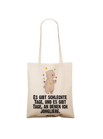 Mr. & Mrs. Panda Tasche Bär Jonglieren mit Spruch in Creme