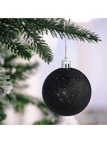 relaxdays 30-tlg. Weihnachtskugeln Set in Schwarz