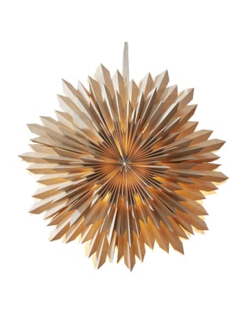 MARELIDA Papierstern Eisblume Leuchtstern mit Band D: 50cm in beige