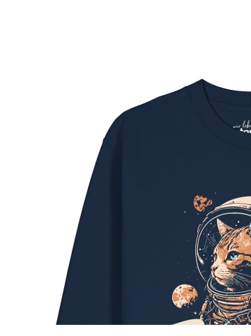 wat? Apparel Sweatshirt Catstronaut in Dunkelblau