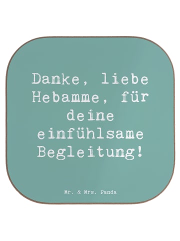 Mr. & Mrs. Panda Untersetzer für Gläser Spruch Liebe Hebamme mit... in Meeresbrise