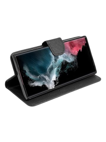 COFI 1453 Buch Tasche "Fancy" kompatibel mit SAMSUNG GALAXY S23 (S911B) Schwarz in Schwarz