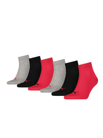 Puma Socken 6er Pack in Schwarz/Grau/Rot