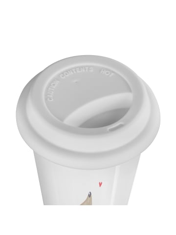 Mr. & Mrs. Panda ToGo Kaffeebecher Hund Liebe mit Spruch in Weiß