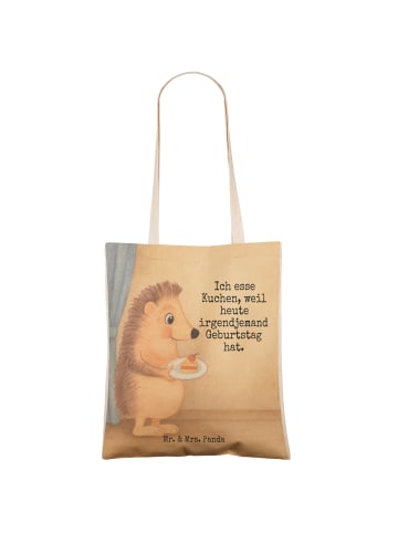 Mr. & Mrs. Panda Tote Bag Igel Kuchenstück Design mit Spruch in Weiß
