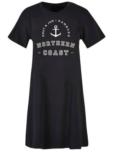 F4NT4STIC Ladies Tee Dress Northern Coast Nordsee Knut & Jan Hamburg in schwarz