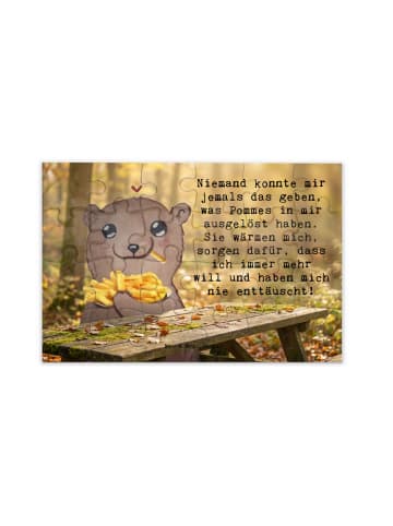 Mr. & Mrs. Panda Puzzle Bär Pommes verliebt Design mit Spruch in Weiß