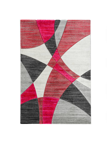 Pergamon Designer Teppich Maui Modern Retro in rot pink