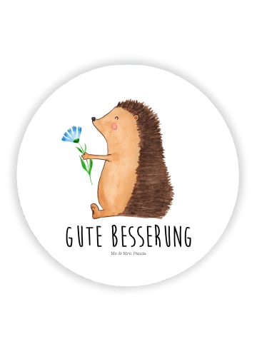 Mr. & Mrs. Panda Magnet für Kühlschrank Igel Blumen mit Spruch in Weiß