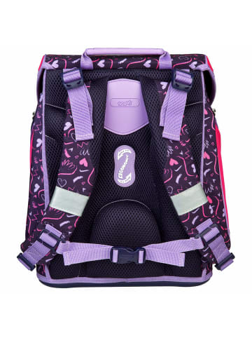 SCOOLI EasyFit Glow DIN - Schulranzen Set 5tlg. (Dotty Dolphin) in Heartbeat