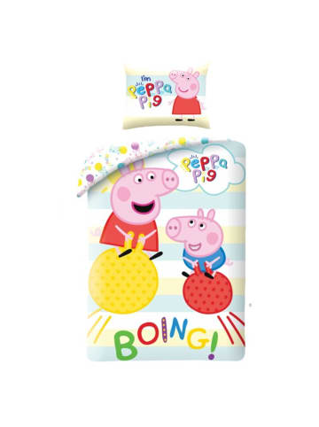Peppa Pig Peppa Pig Bettwäsche Set aus Baumwolle Bettdeckenbezug 140 × 200 in Mehrfarbig