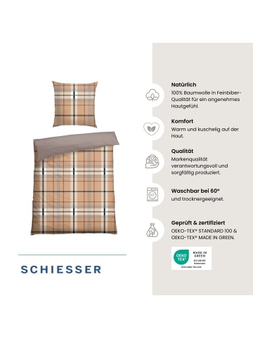 Schiesser Feinbiber-Bettwäsche-Set Lenni in Sand
