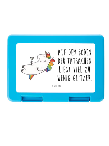 Mr. & Mrs. Panda Brotbox Einhorn Blümchentail mit Spruch in Weiß