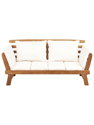 Beliani Gartenbank PORTICI in Braun/Weiß - (W) 210 x (H) 82 x (L) 66 cm