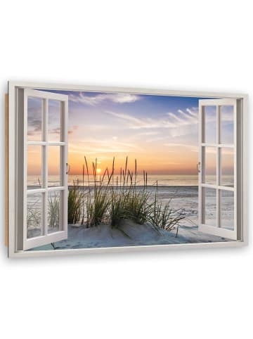 FEEBY Deko-Panel "Fenster zum Strand" in bunt