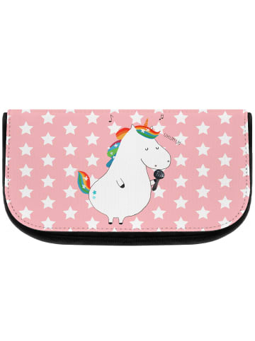 Mr. & Mrs. Panda Kosmetiktasche Einhorn Sänger ohne Spruch in Rot Pastell