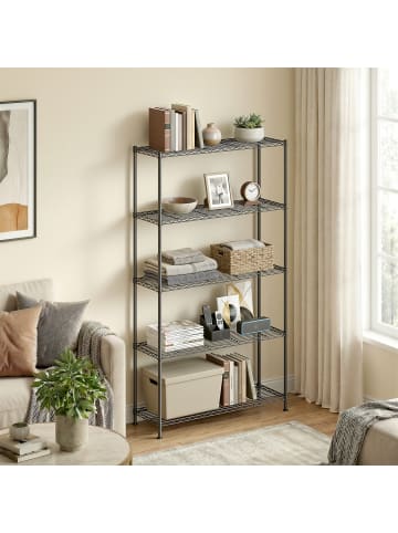 SONGMICS Standregal Dalten in Schwarz - (B)90 x (H)161 x (T)30 cm