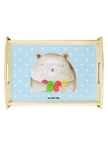 Mr. & Mrs. Panda Serviertablett Bär Gefühl ohne Spruch in Blau Pastell