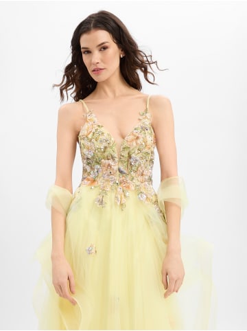 Unique Abendkleid in limone mehrfarbig - 0003