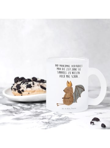 Mr. & Mrs. Panda Henkeltasse Fledermaus Sitzen mit Spruch in Transparent