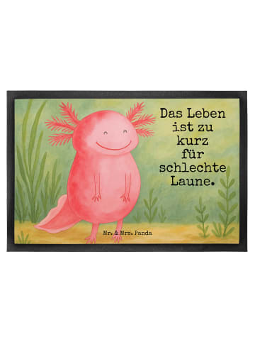 Mr. & Mrs. Panda Fußmatte Axolotl Glücklich Design mit Spruch in Weiß