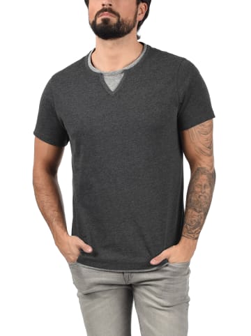 BLEND Layershirt BHLeonis 20711582 ME T-Shirt in Double-Layer-Optik in dunkelgrau