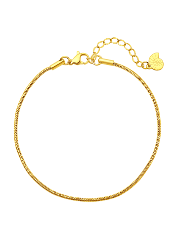 Hey Happiness Vergold. Fußkette Schlangenkette Edelstahl in Gold - (L) 21 cm