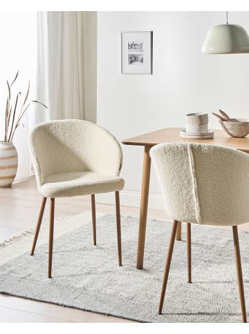 Beliani 2er-Set Esszimmerstuhl MASON in Weiß/Braun