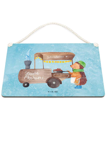 Mr. & Mrs. Panda Türschild Igel Maronen ohne Spruch in Eisblau