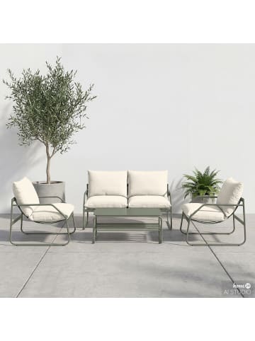 home24 Loungegruppe Pony 4-teilig in Salbei