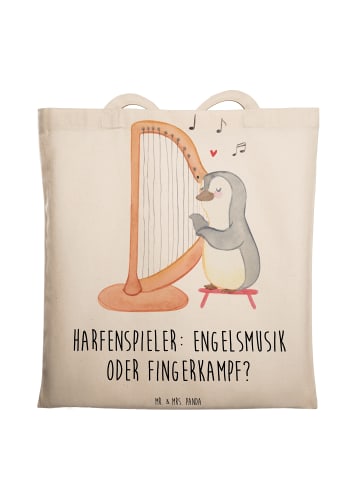 Mr. & Mrs. Panda Schultertasche Harfe Melodien mit Spruch in Creme