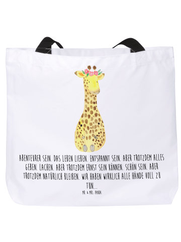Mr. & Mrs. Panda Shopper Giraffe Blumenkranz mit Spruch in Weiß