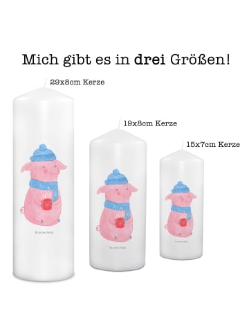 Mr. & Mrs. Panda Wachskerze Schwein Glühwein ohne Spruch in Weiß