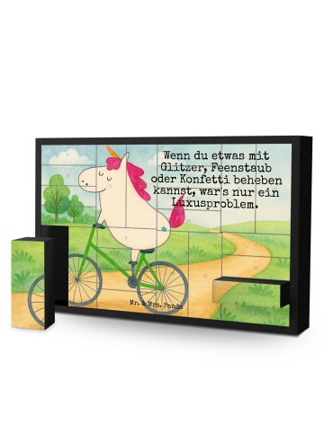 Mr. & Mrs. Panda Adventskalender Einhorn Radfahrer Design mit Sp... in Weiß
