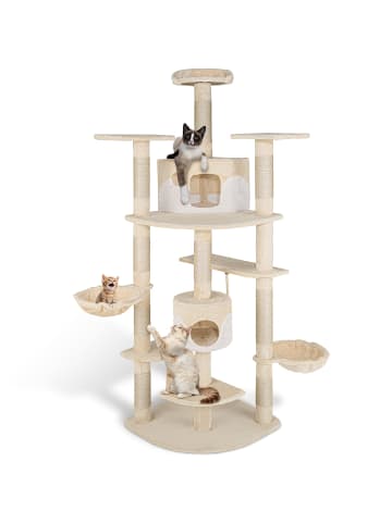 tectake Katzenbaum Fippi 201 cm Diverse Farben beige-Weiss