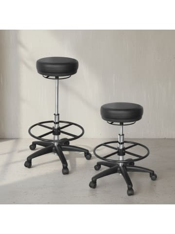 KADIMA DESIGN Arbeitshocker ROLAND Rund Sitzhocker Rollen gebremst