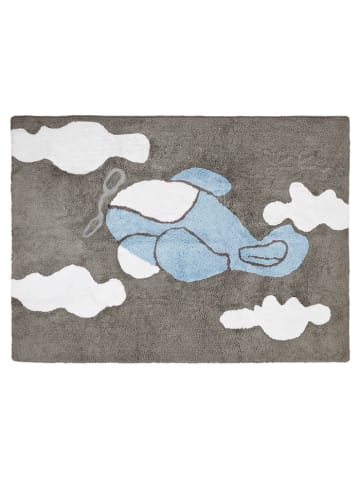 Happy Decor Kids Teppich "Plane" in Blau/Grau - 160x120  cm