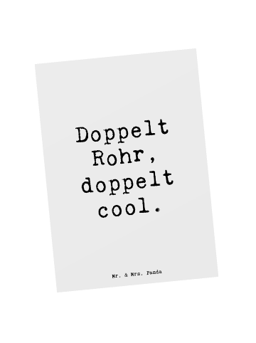 Mr. & Mrs. Panda Postkarte Spruch Fagott Doppelt Cool mit Spruch in Weiß