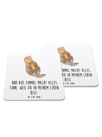 Mr. & Mrs. Panda Tassenuntersetzer Otter Kind mit Spruch in Weiß